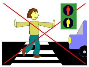 Un semaforo rosso o arancione indica che non bisogna attraversare